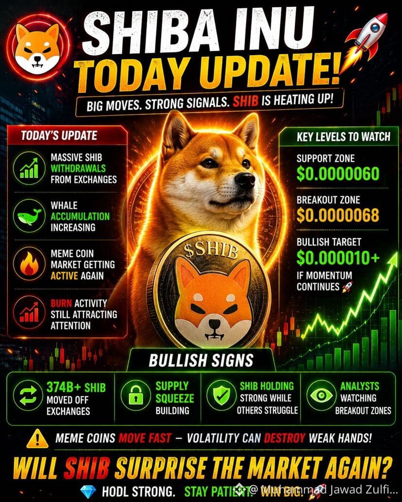 $SHIB 
🚨 SHIBA INU HOLDERS… THIS COULD BE THE NEXT BIG MOVE