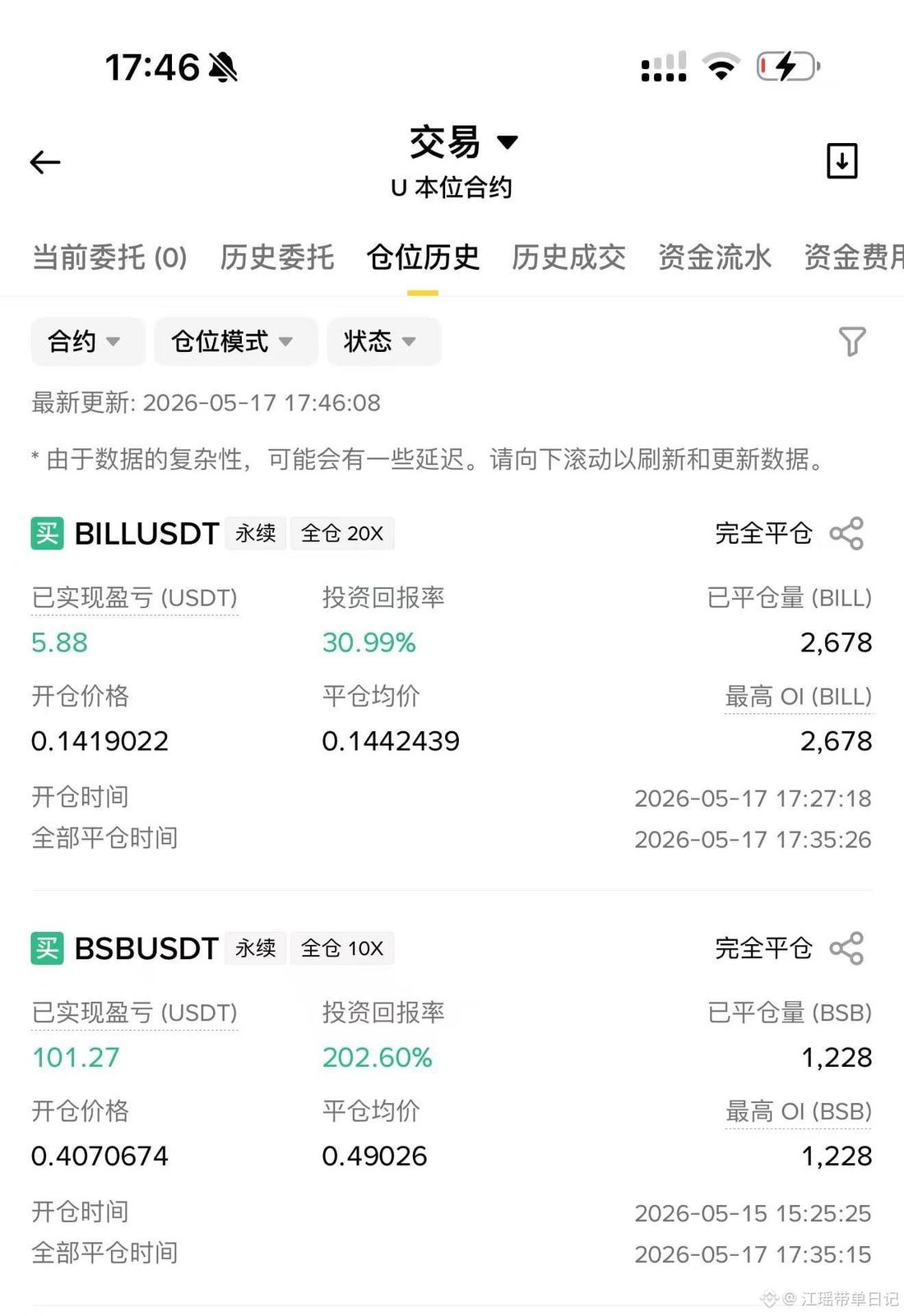 爆仓真的不怪行情，怪你从没算过这笔账$BILL 

很多人爆仓之后喜欢说一句话： “我就是运气太差了。” 其实真不是。 