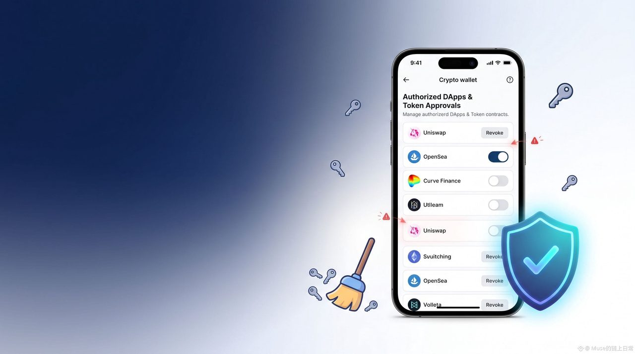 你上次清理钱包授权是什么时候？

很多人连接了大量 DApp，却从来没有清理过授权记录。

时间一长，你的地址可能已经给