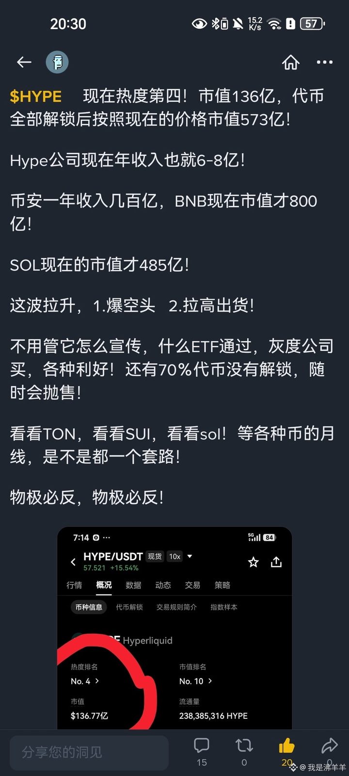 $HYPE 卧槽!这还不空等啥呢?!3000多亿人民币的全流通市值,年收入才不到10亿?
这有90%都是泡沫吧,还有人扯