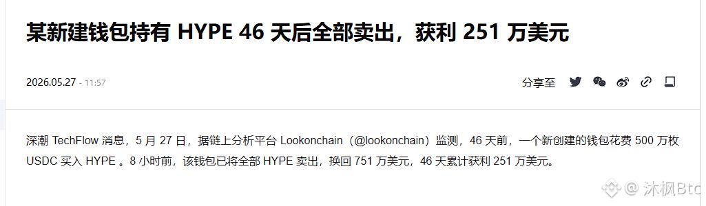 $HYPE 人家酷酷卖，散户酷酷追多，我会一直空这个垃圾，纯纯热度拉的一波，现在就是绝对的历史高位，改命的机会就在这里了