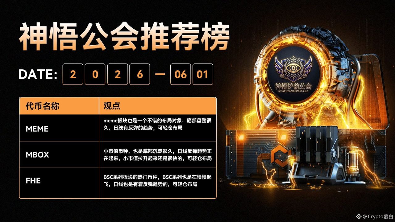 神悟护航公会今日推荐榜：$MEME $MBOX $FHE 

可关注一下，现在的市场很多山寨涨的也是很疯狂的呀！

把握