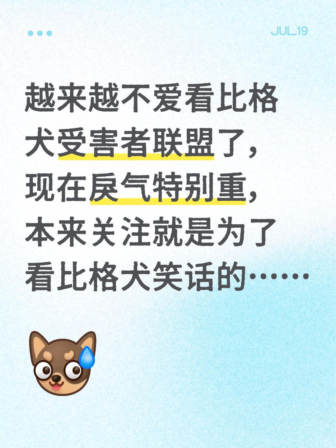 现在内容同质化严重 也不发比格笑话了